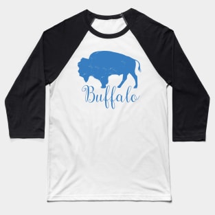 Buffalo New York WNY 716 BuffaLove Pattern Black, White, Blue Baseball T-Shirt